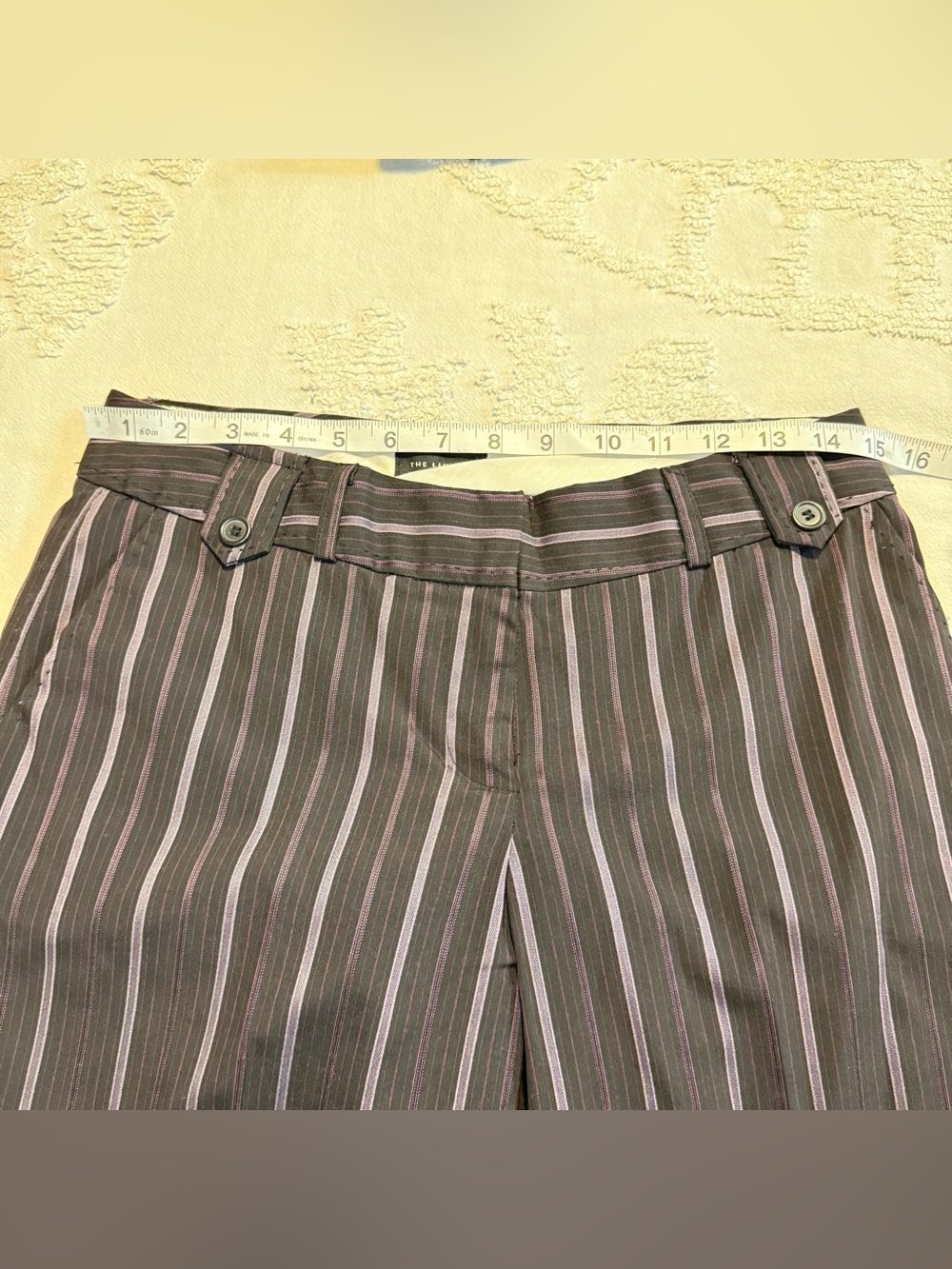 The Limited Black Pinstripe Wide-Leg Suit Pantsuit - Picture 11 of 16